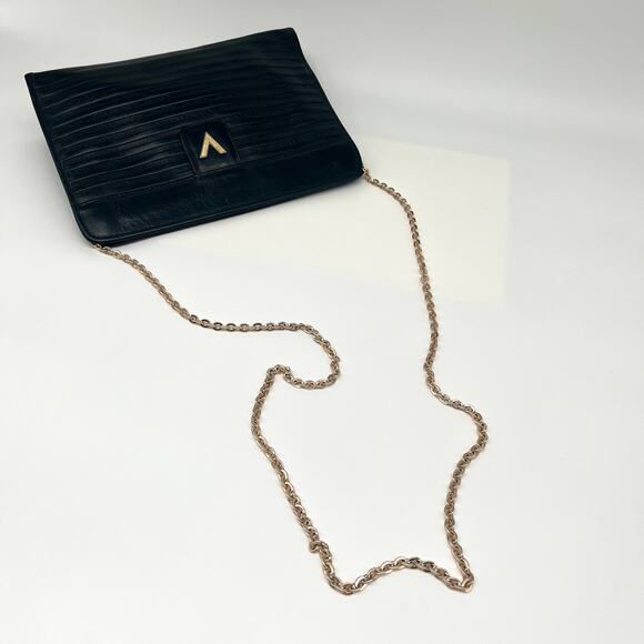 MARIO VALENTINO Leather Clutch or Crossbody Bag, Black, AUTHENTIC LUXURY - Picture 5 of 10